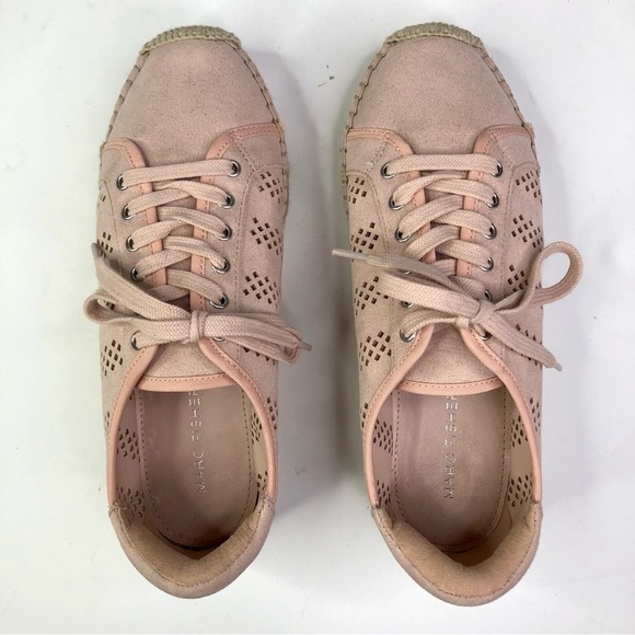 Marc Fisher ballet pink vegan suede perforated sneaker espadrilles 6.5 - Picture 7 of 11